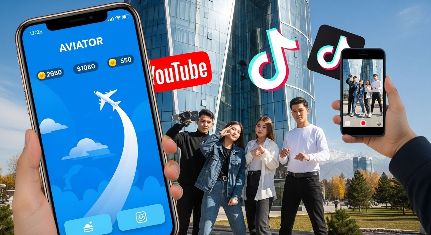 Популярность игры Aviator в TikTok и YouTube среди казахстанской молодежи.